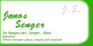 janos senger business card